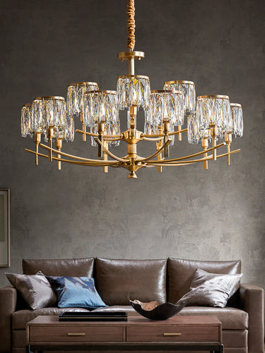 American copper crystal chandelier